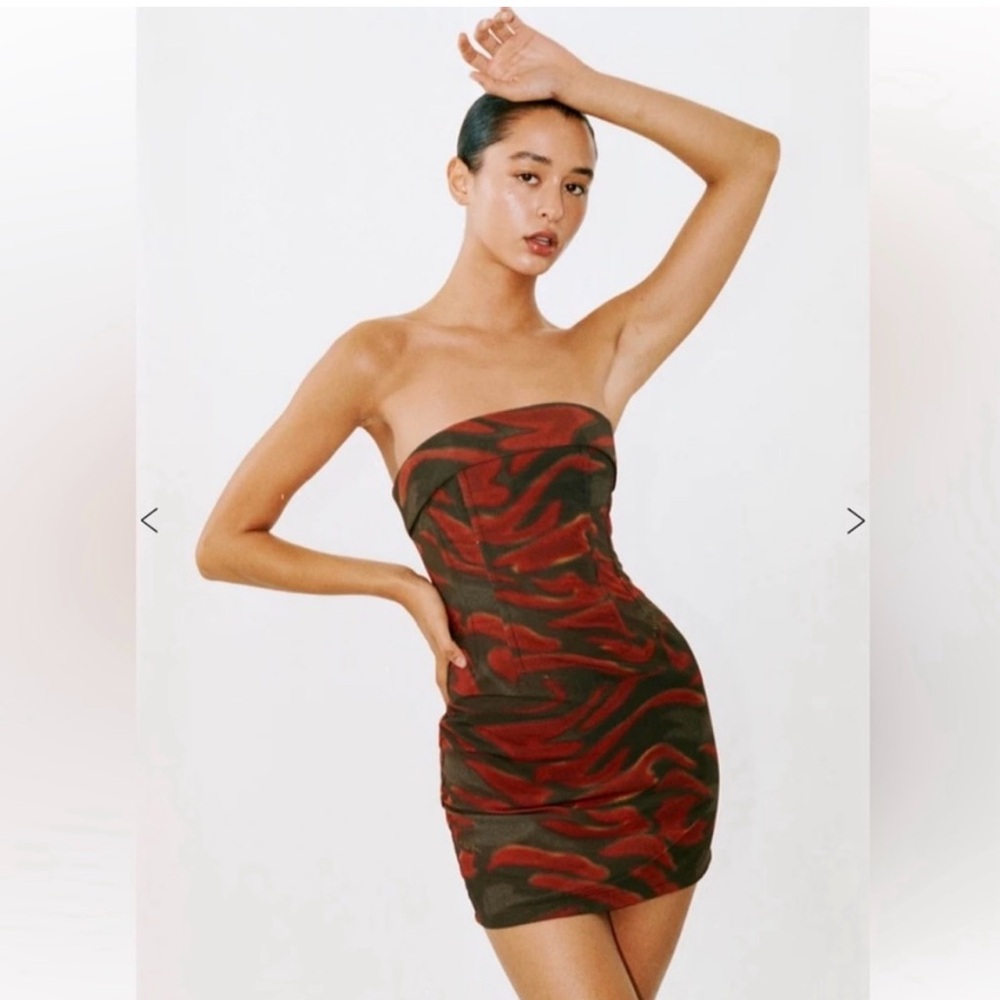 With Jean, multi mini dress